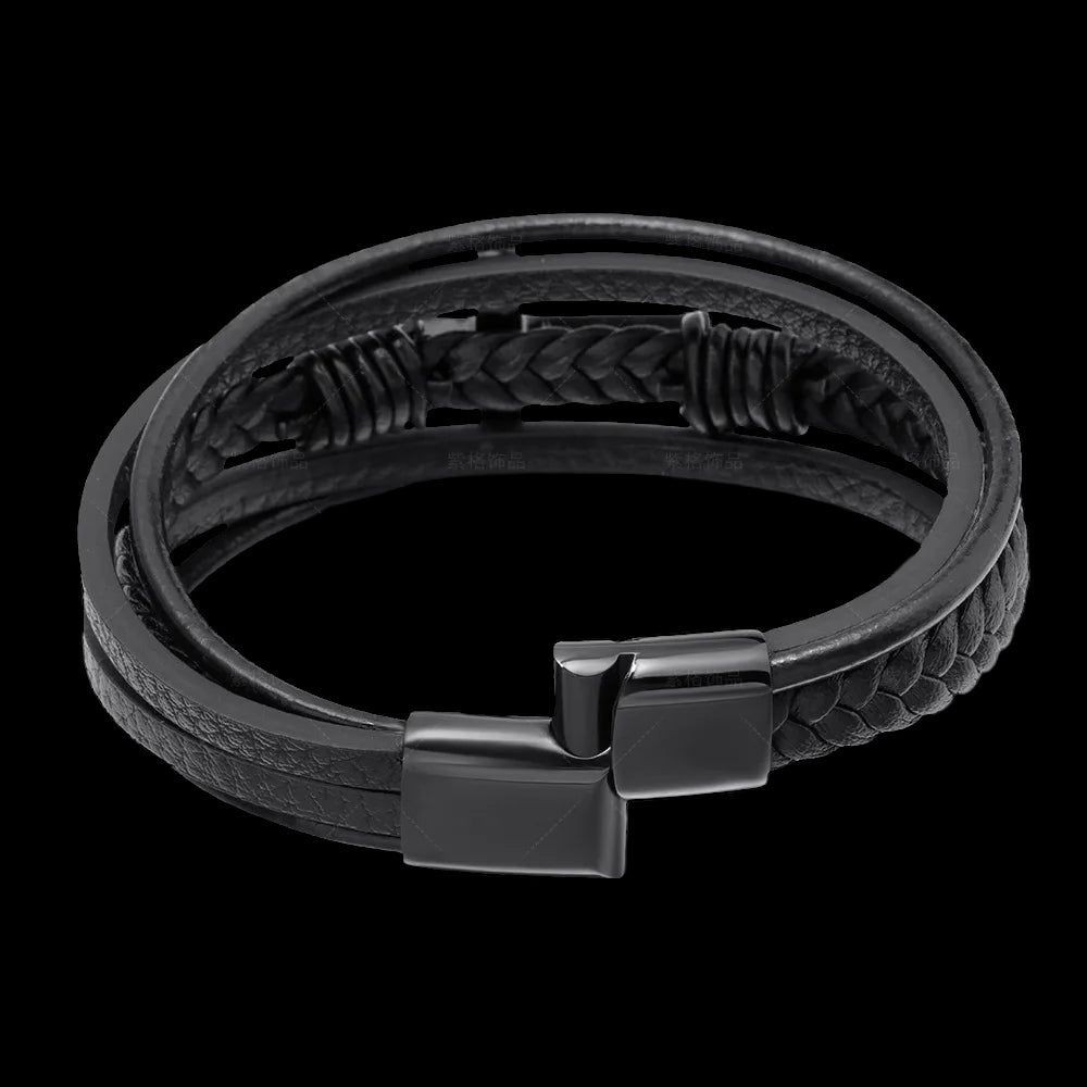 LEDER "CROSS" ARMBAND - ICERAIN JEWELRY