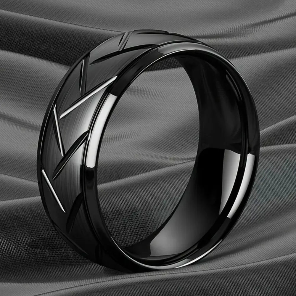 EDELSTAHL "GROOVE" RING - ICERAIN JEWELRY