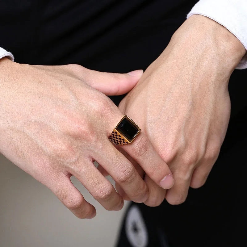 EDELSTAHL "INLAID" RING - ICERAIN JEWELRY