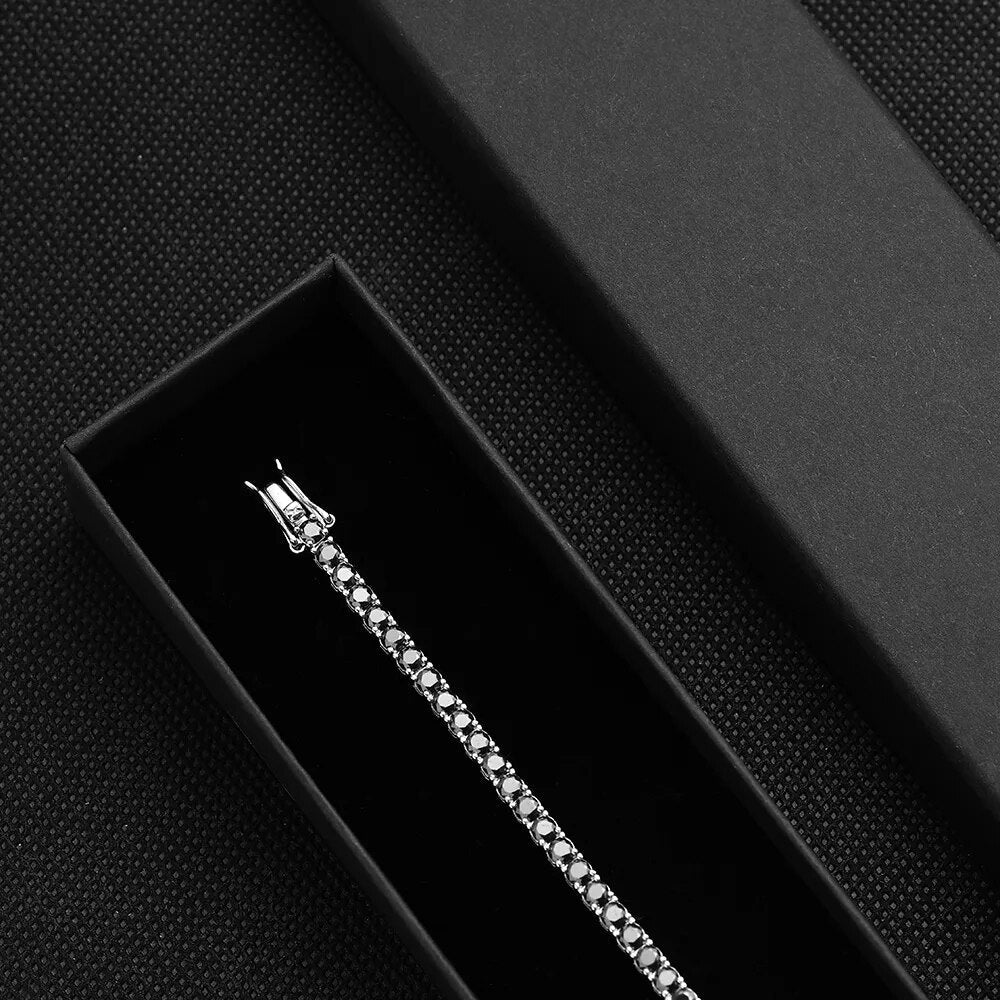 ICED OUT MOISSANITE "BLACK TENNIS" WEISSGOLD 925S SILVER ARMBAND - ICERAIN JEWELRY