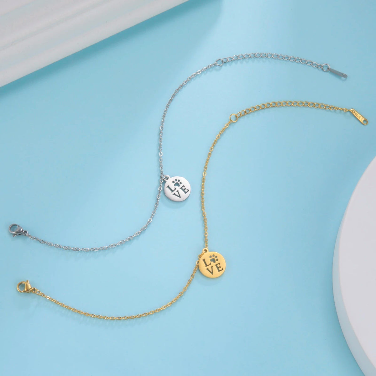 EDELSTAHL "GOLD LOVE DOG" ARMBAND - ICERAIN JEWELRY
