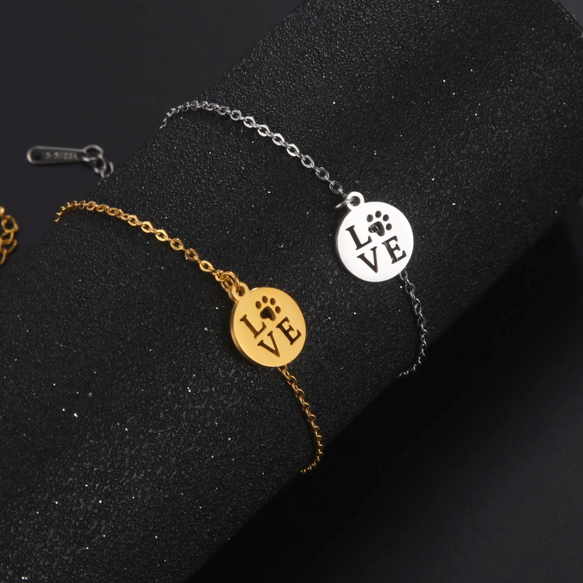 EDELSTAHL "GOLD LOVE DOG" ARMBAND - ICERAIN JEWELRY