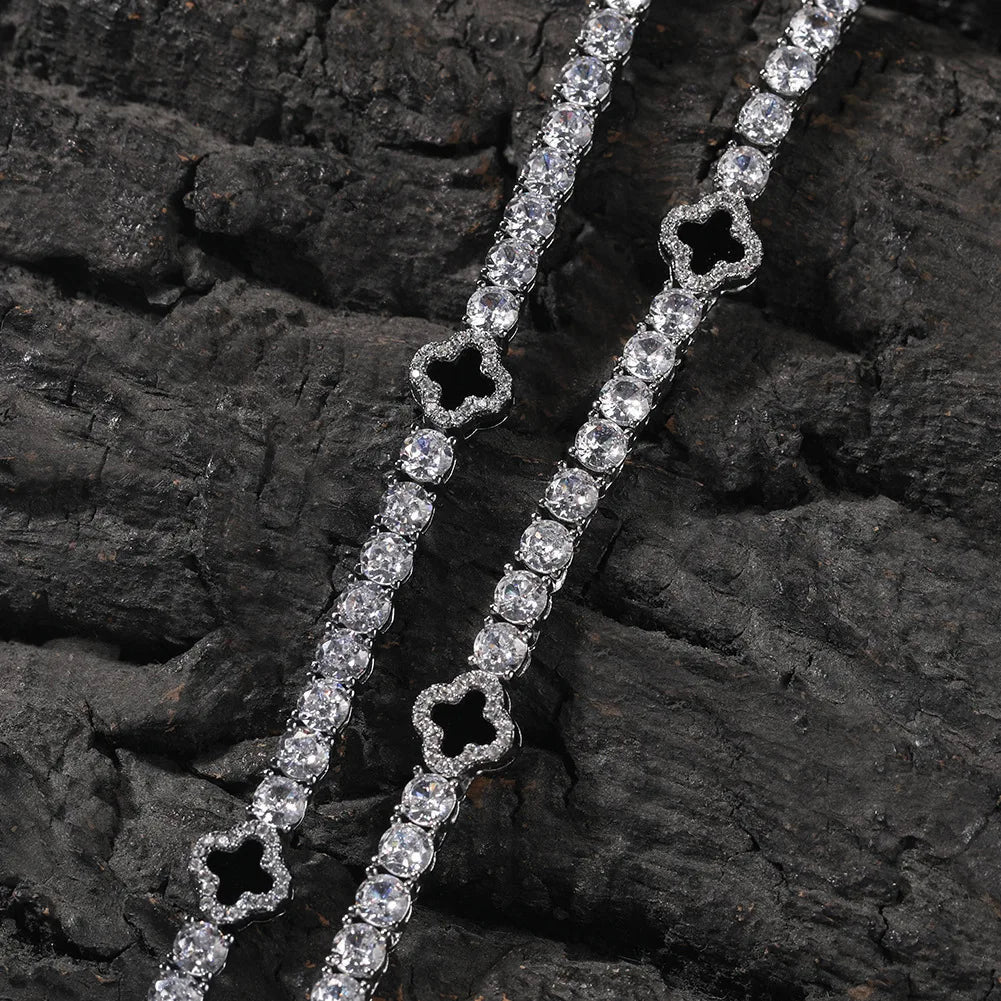 ICED OUT "BLACK CLOVER TENNIS" ARMBAND - ICERAIN JEWELRY