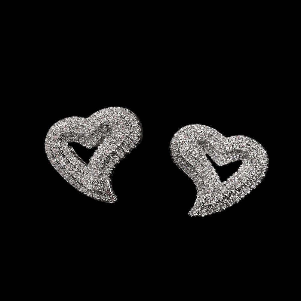 ICED OUT "HEART" OHRRINGE - ICERAIN JEWELRY