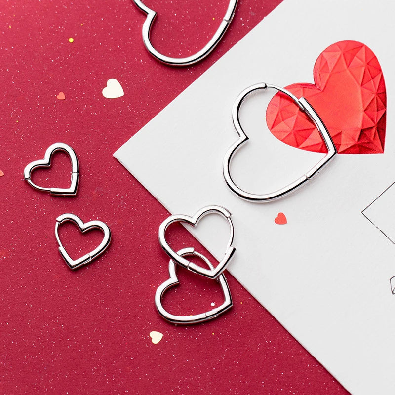 925S SILVER" HEART V6" OHRRINGE - ICERAIN JEWELRY