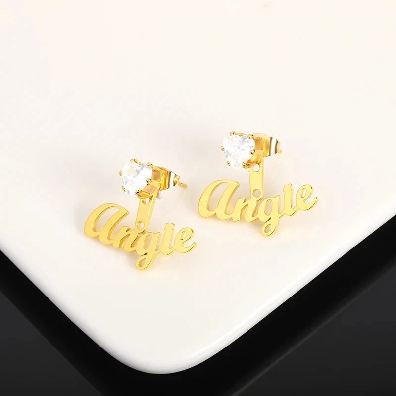 PERSONALISIERTE EDELSTAHL "HEARTNAME" OHRRINGE - ICERAIN JEWELRY