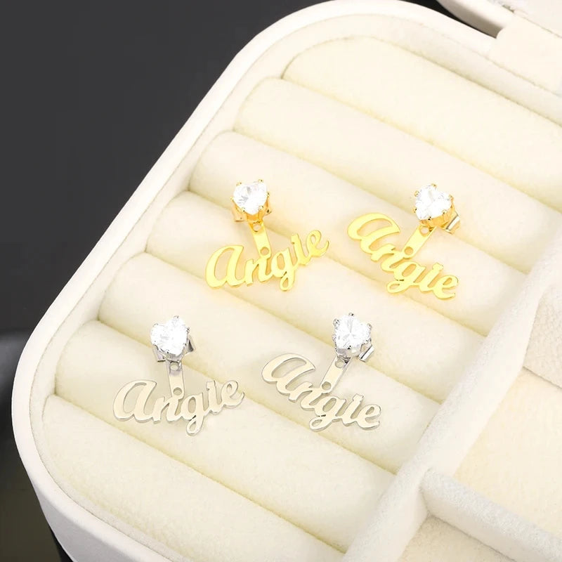 PERSONALISIERTE EDELSTAHL "HEARTNAME" OHRRINGE - ICERAIN JEWELRY