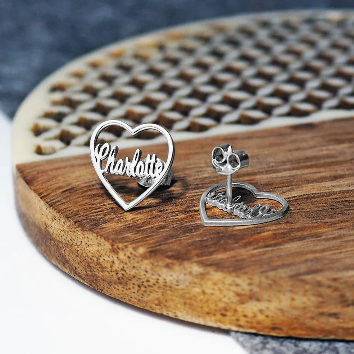 PERSONALISIERTE EDELSTAHL "HEART" OHRRINGE - ICERAIN JEWELRY