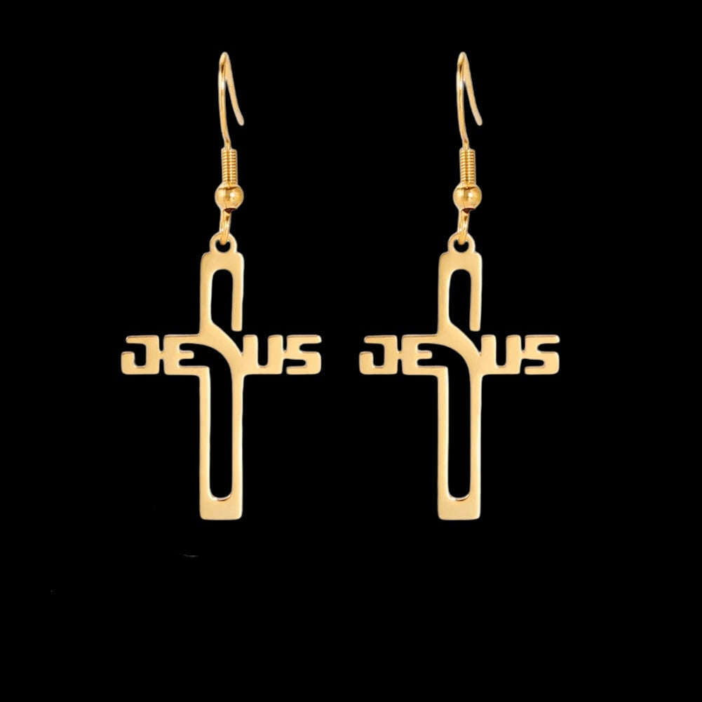 EDELSTAHL "JESUS" OHRRINGE - ICERAIN JEWELRY