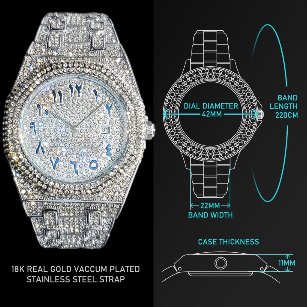 ICED OUT "ARABIC V2" UHR - ICERAIN JEWELRY