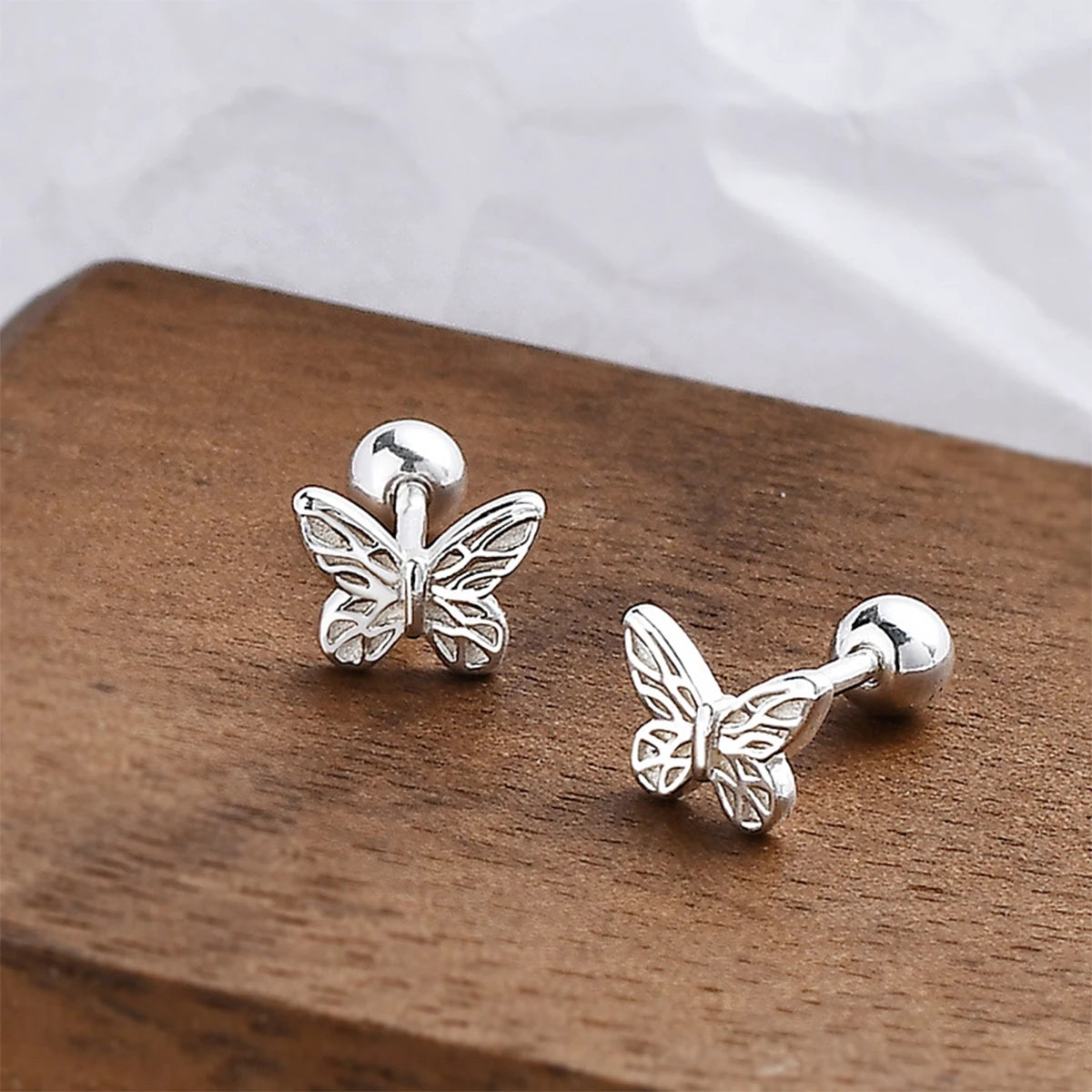 Luxus 925S Silver "Butterfly" Ohrringe