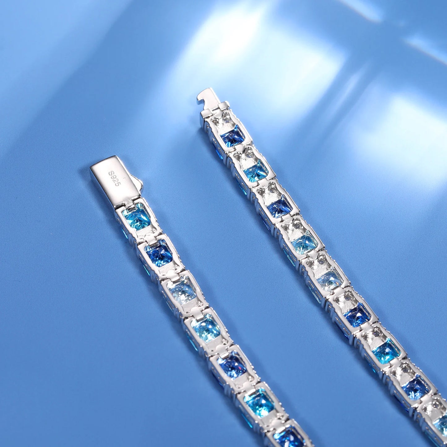 Luxus Iced Out 7,5mm Moissanite "Ocean" Whitegold 925S Silver Armbänder