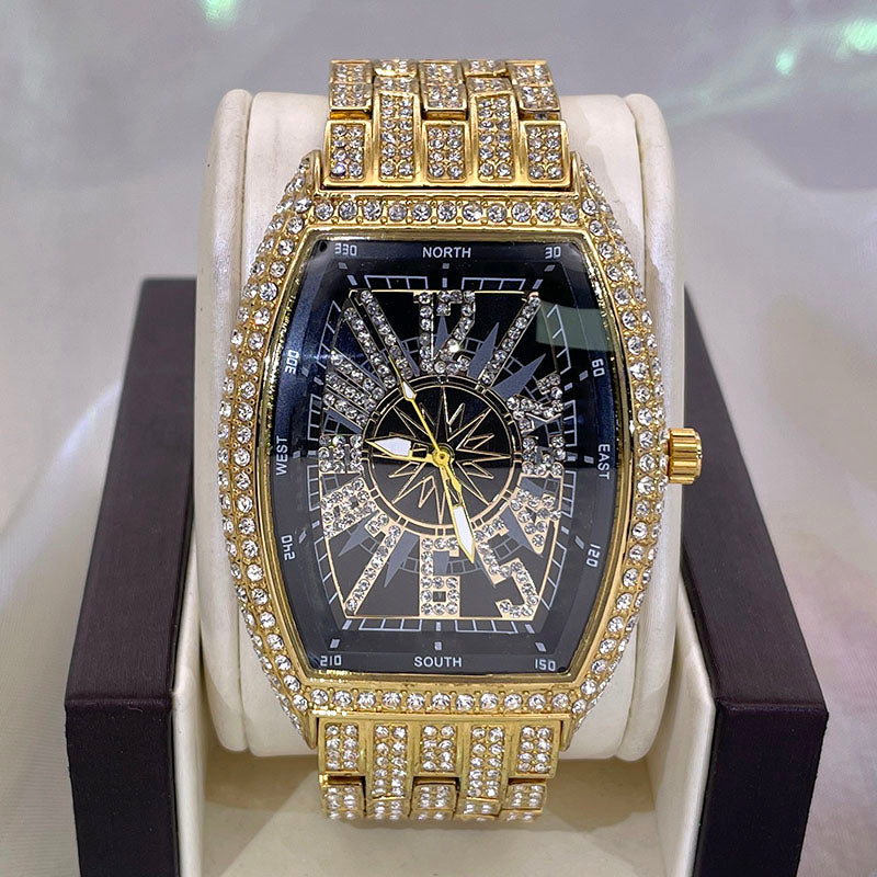 Luxus Designer Iced Out "Gamba" Uhr + Box + Armbandkürzer