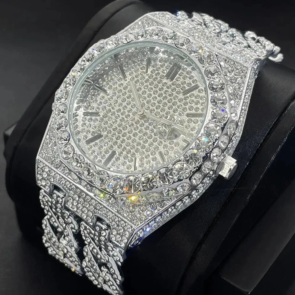 Luxus Designer Iced Out "Apostel V2" Uhr + Box + Armbandkürzer