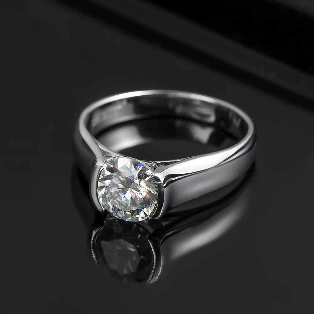 Luxus Iced Out Moissanite "Bezel" Whitegold 925S Silver Ringe