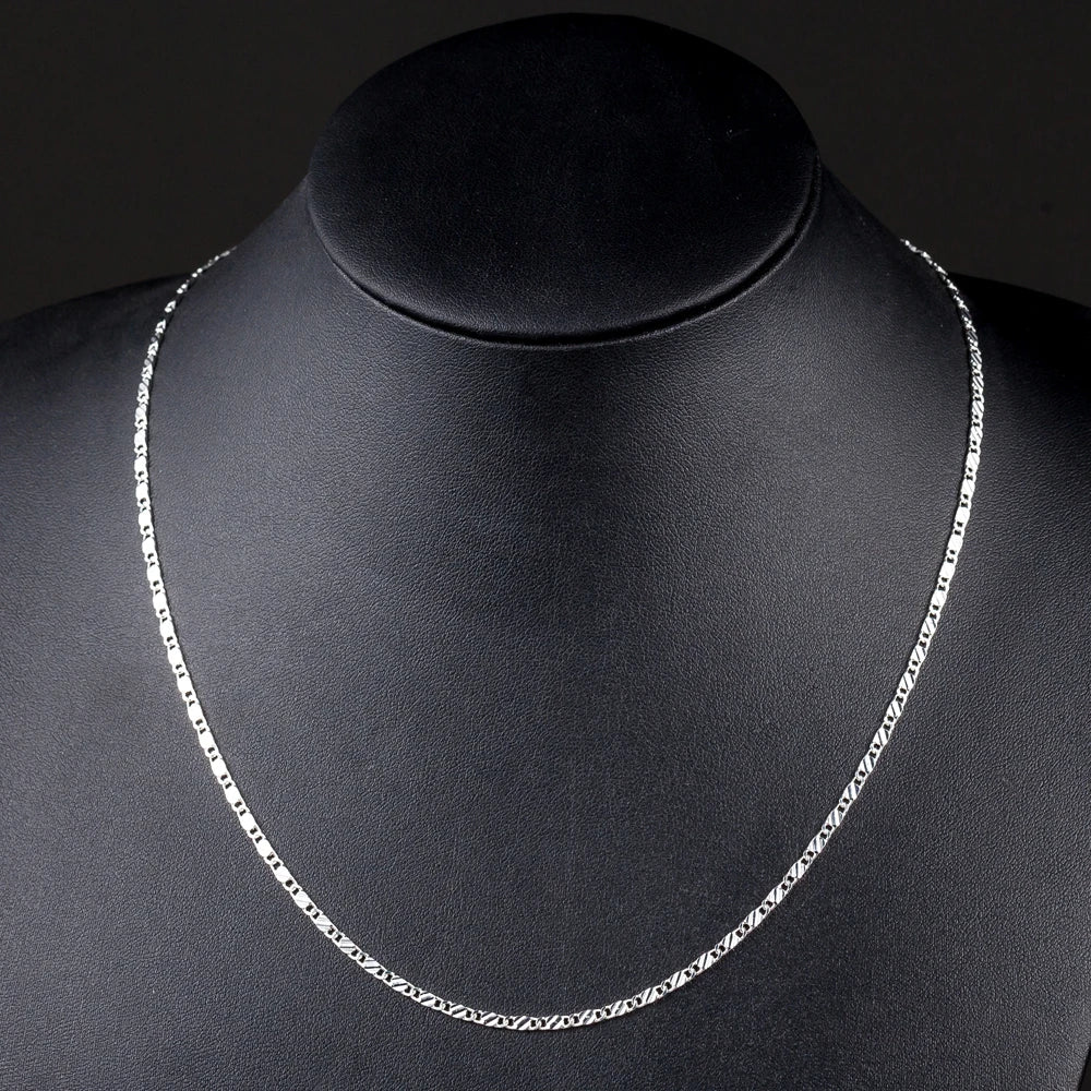 Luxus 925S Silver 2mm "Silver Clavicle" Kette