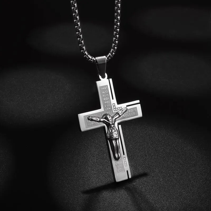 Luxus Edelstahl "Jesus Cross" Kette