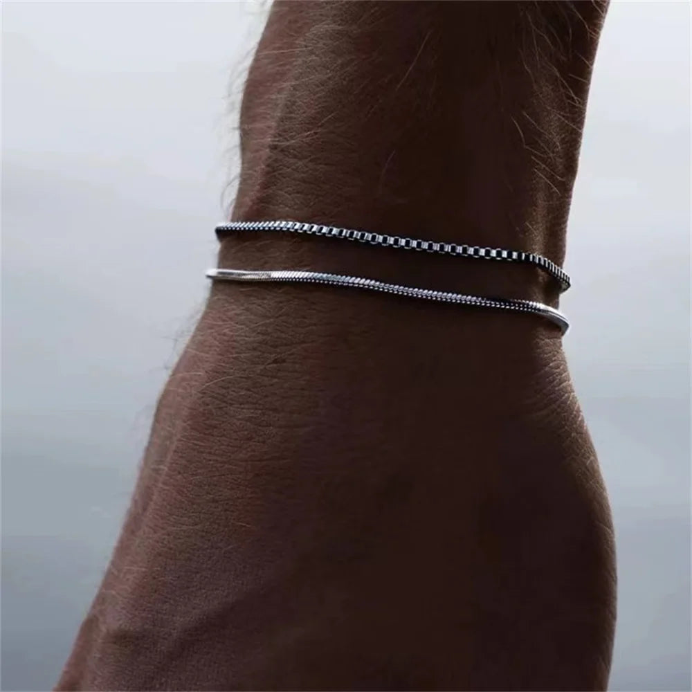 Luxus Edelstahl "Silver Bone" Armbänder