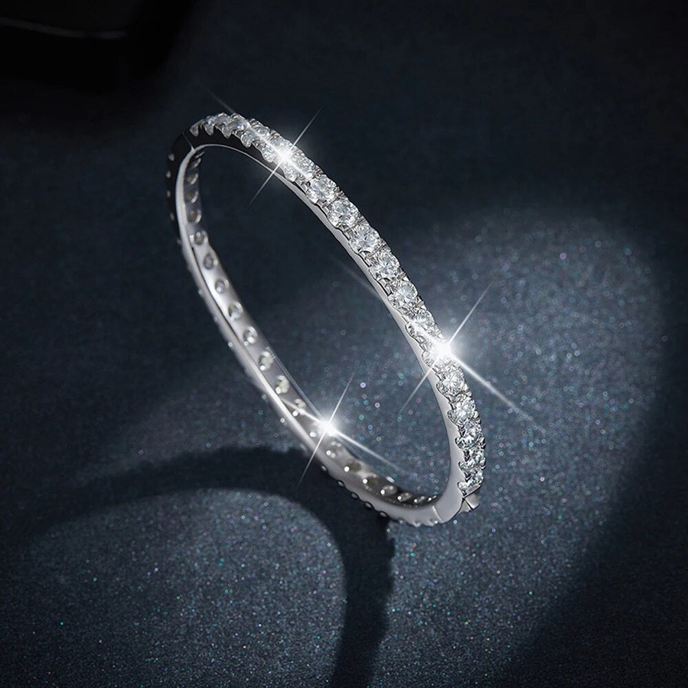 Luxus Iced Out Moissanite "Round Tennis" Whitegold 925S Silver Armbänder