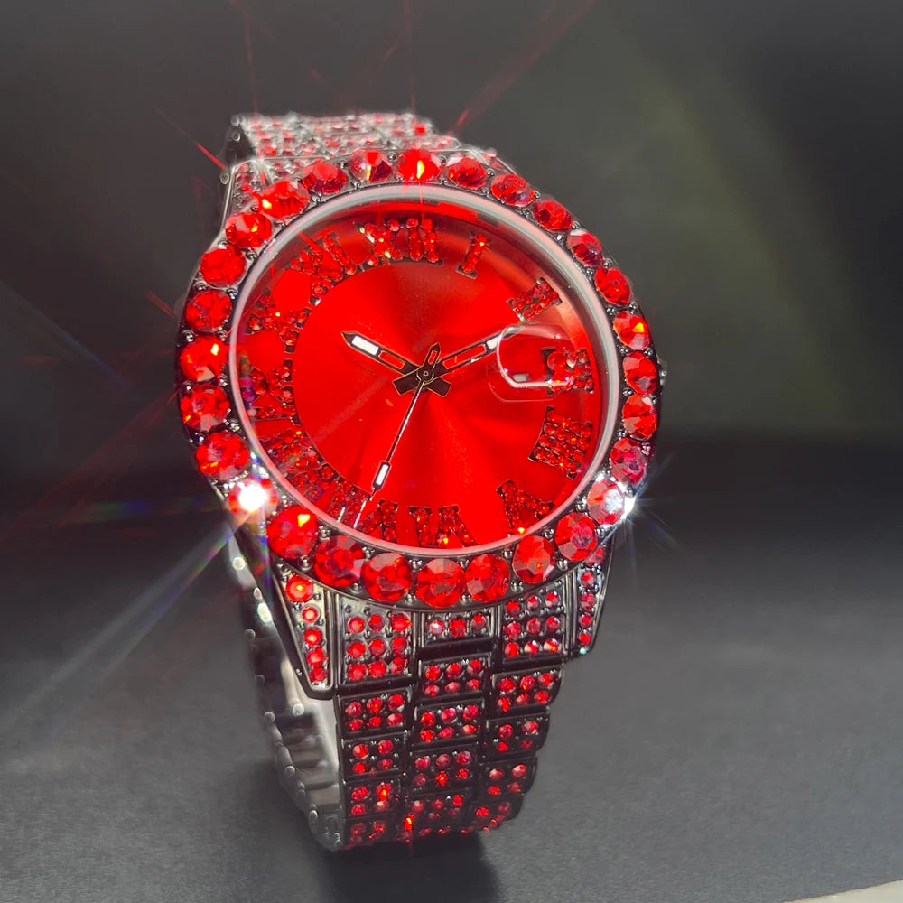 Luxus Designer Iced Out "Regina V2" Uhr + Box + Armbandkürzer - ICERAIN JEWELRY