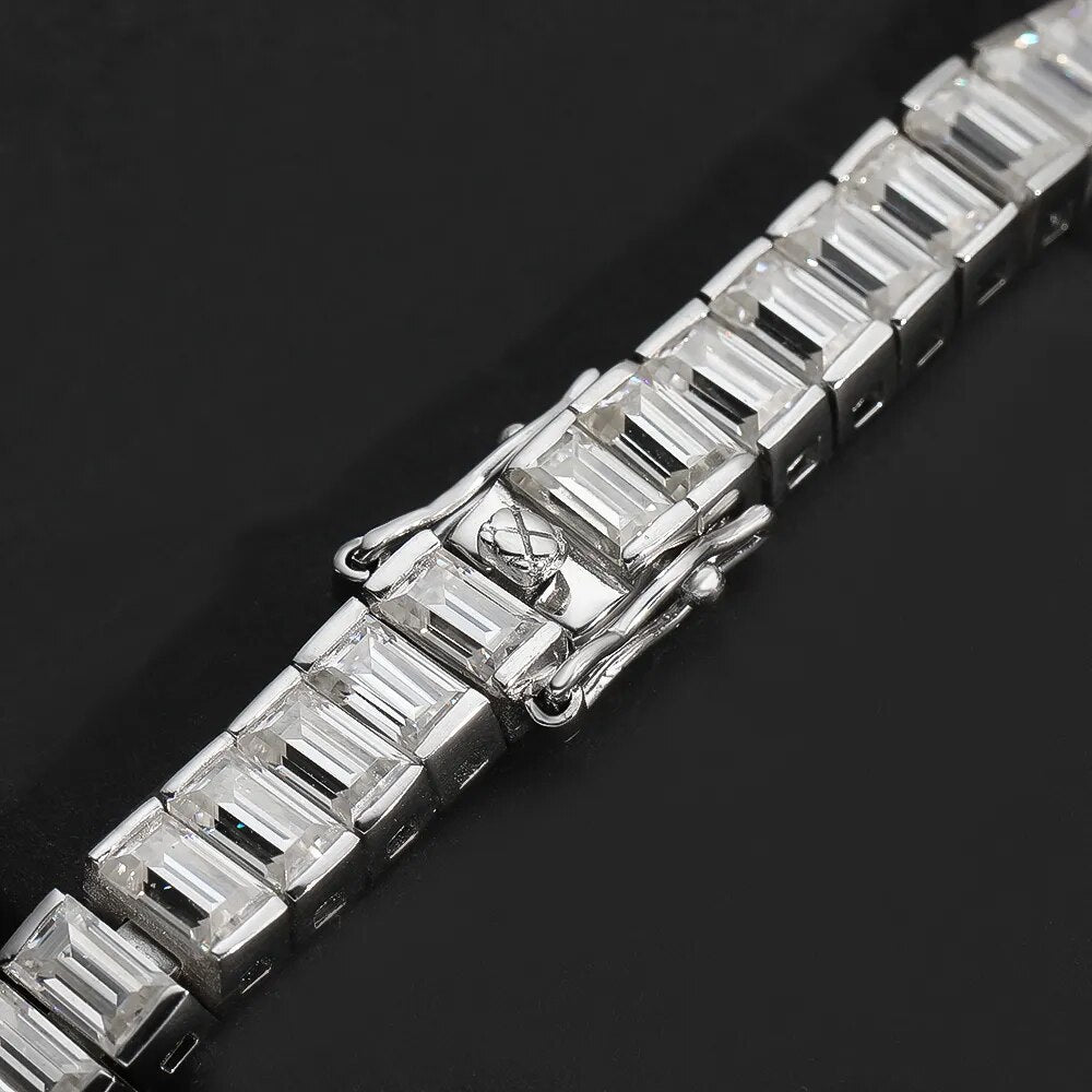 Luxus Iced Out Moissanite "Emerald" Whitegold 925S Silver Armbänder