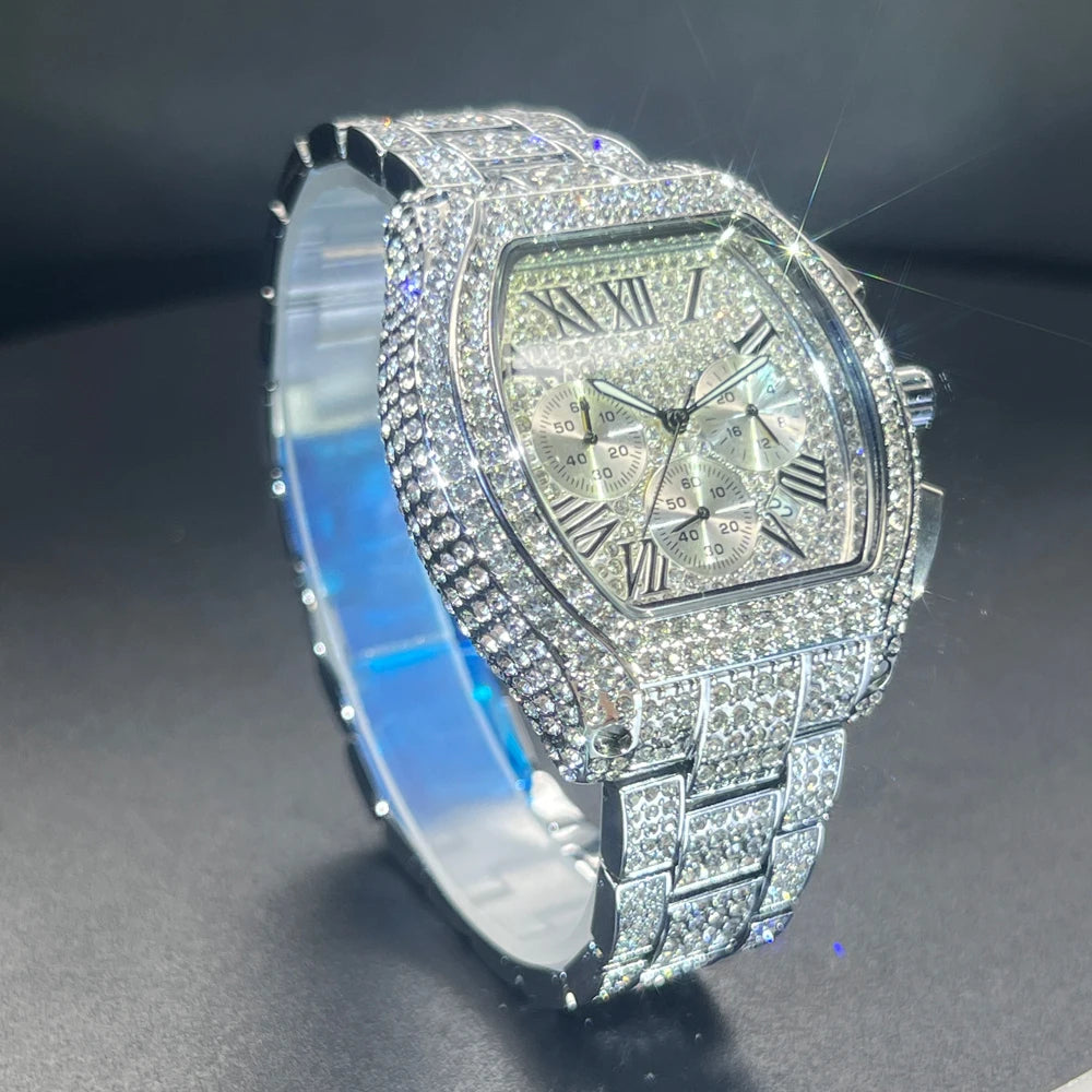 Luxus Designer Iced Out "Fiero" Uhr + Box + Armbandkürzer - ICERAIN JEWELRY