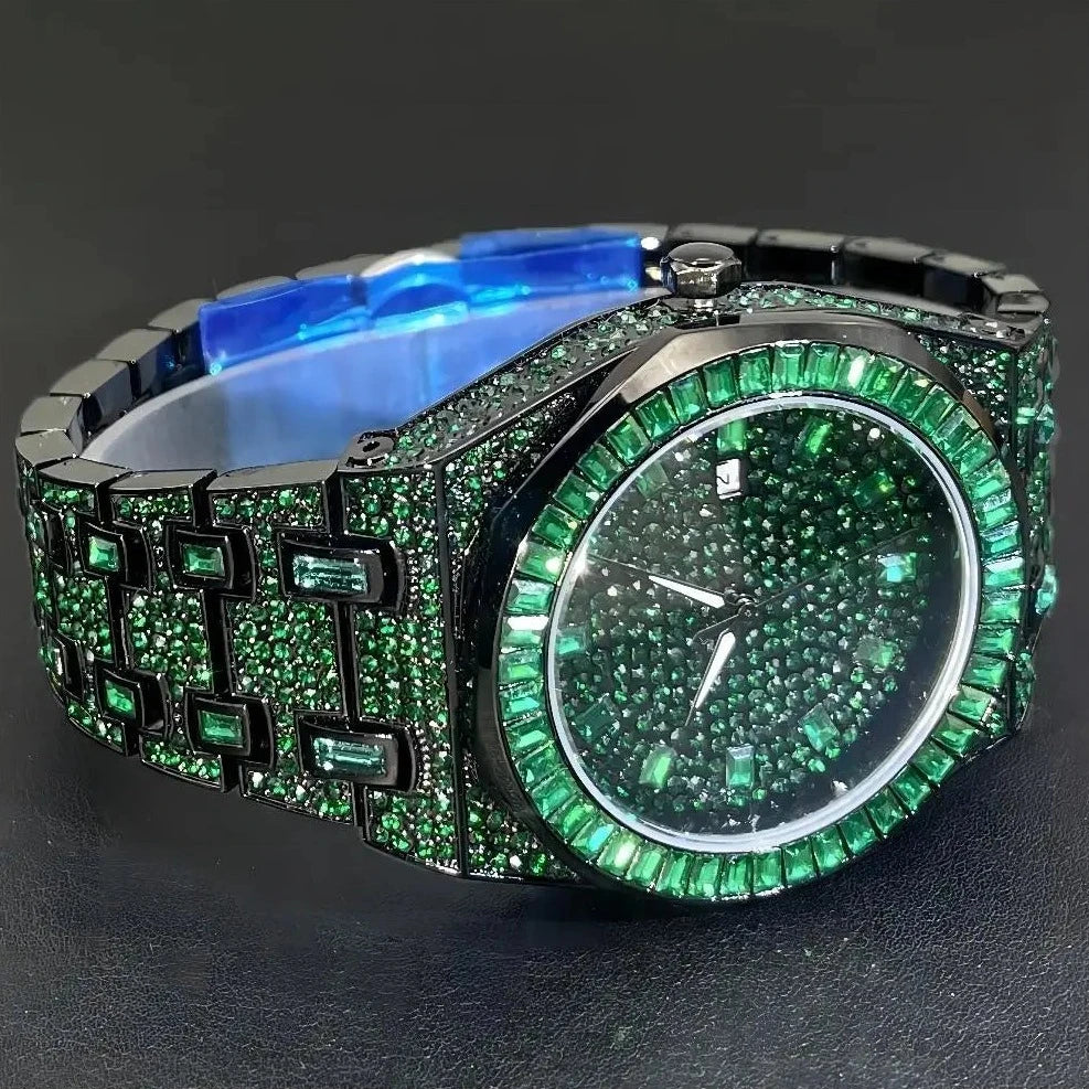 Luxus Designer Iced Out "Apostel V4" Uhr + Box + Armbandkürzer