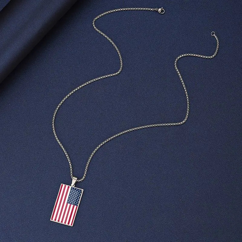 EDELSTAHL "USA FLAG" LÄNDERKETTE - ICERAIN JEWELRY