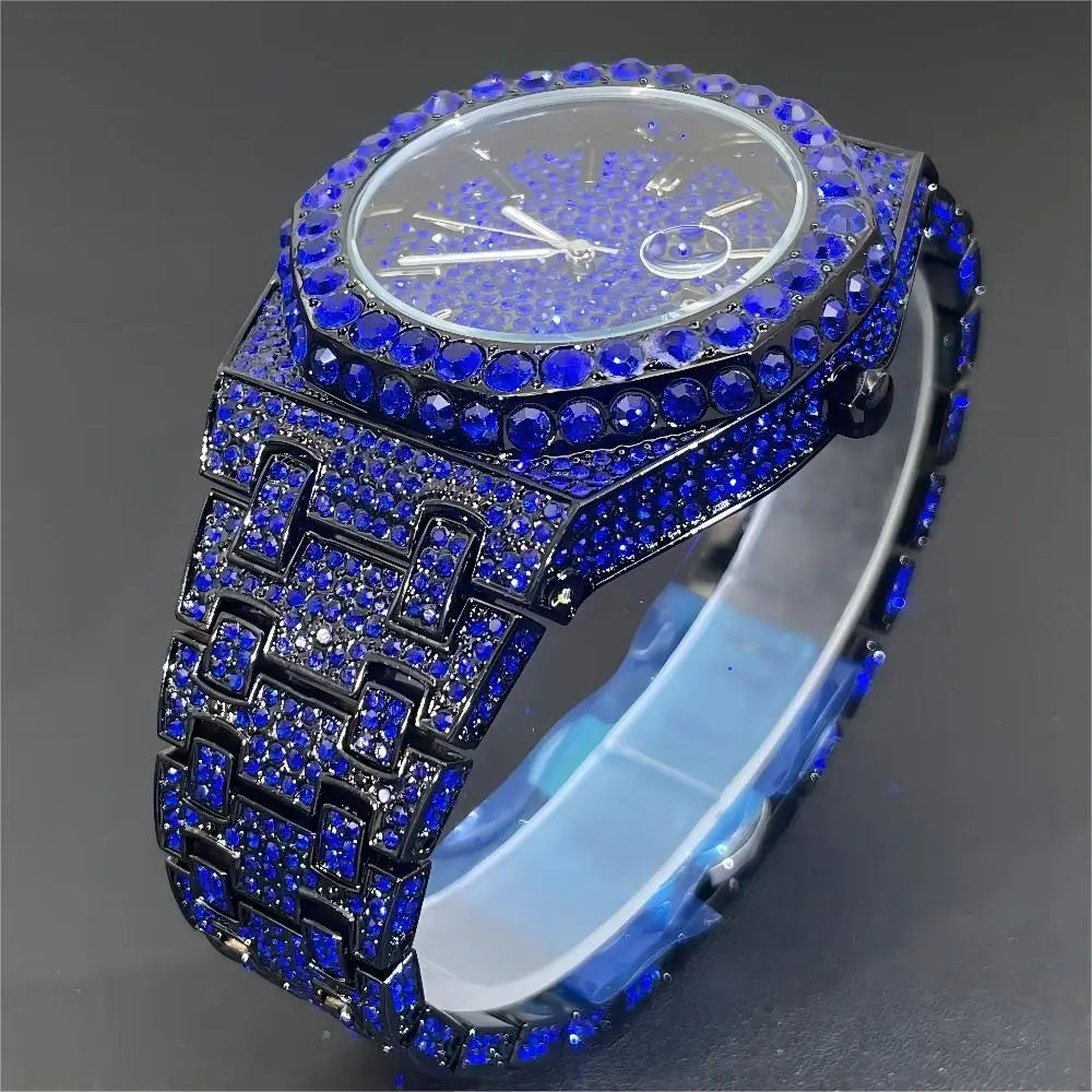 Luxus Designer Iced Out "Apostel V3" Uhr + Box + Armbandkürzer