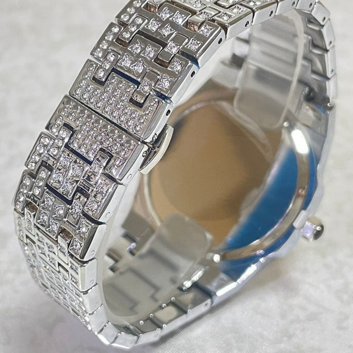 Luxus Designer Iced Out "Spliterio" Uhr + Box + Armbandkürzer