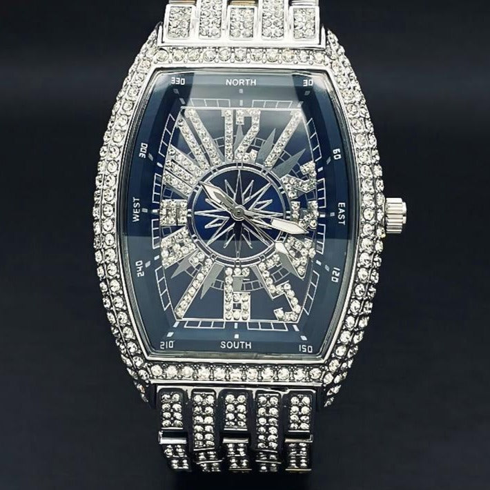 Luxus Designer Iced Out "Gamba" Uhr + Box + Armbandkürzer