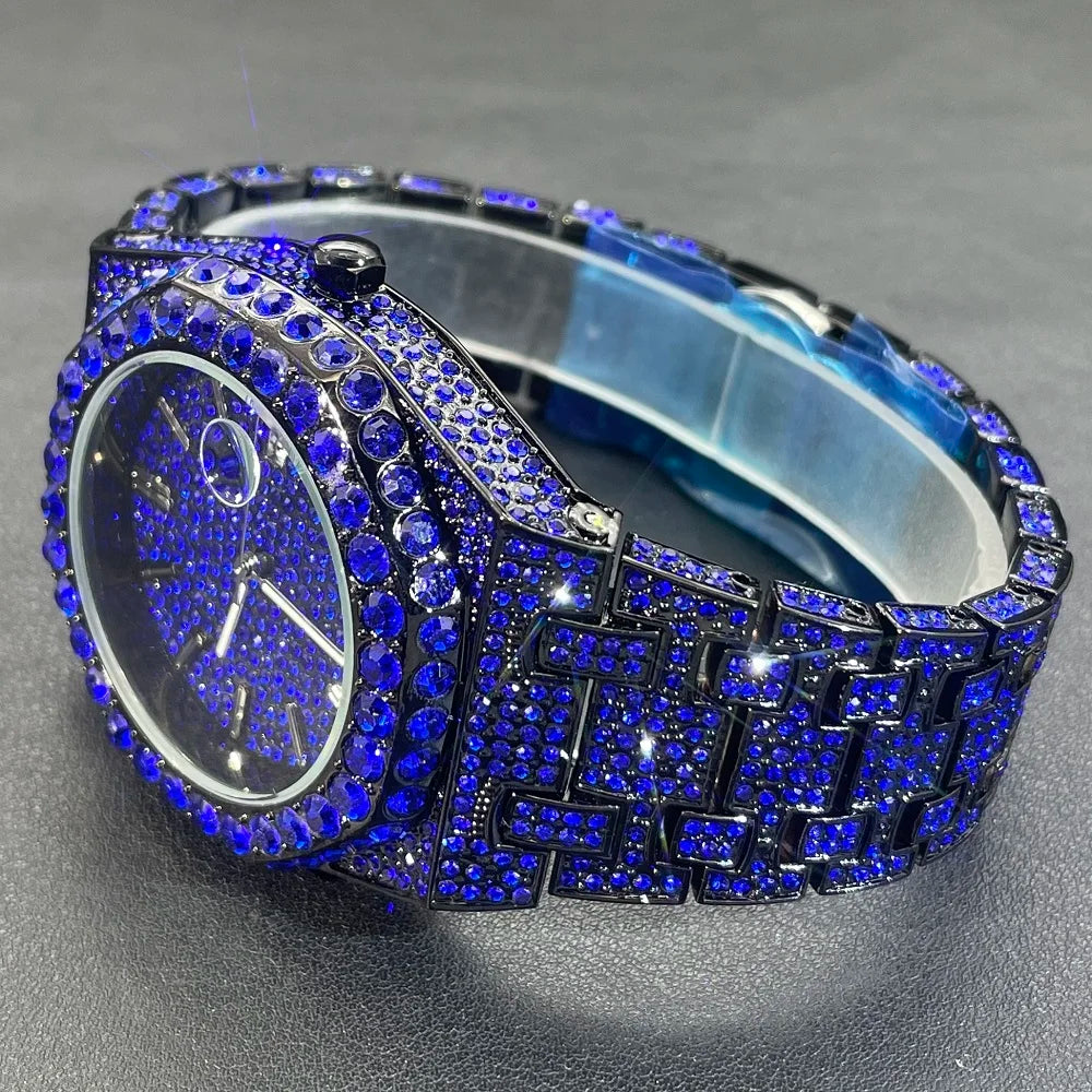 Luxus Designer Iced Out "Apostel V3" Uhr + Box + Armbandkürzer