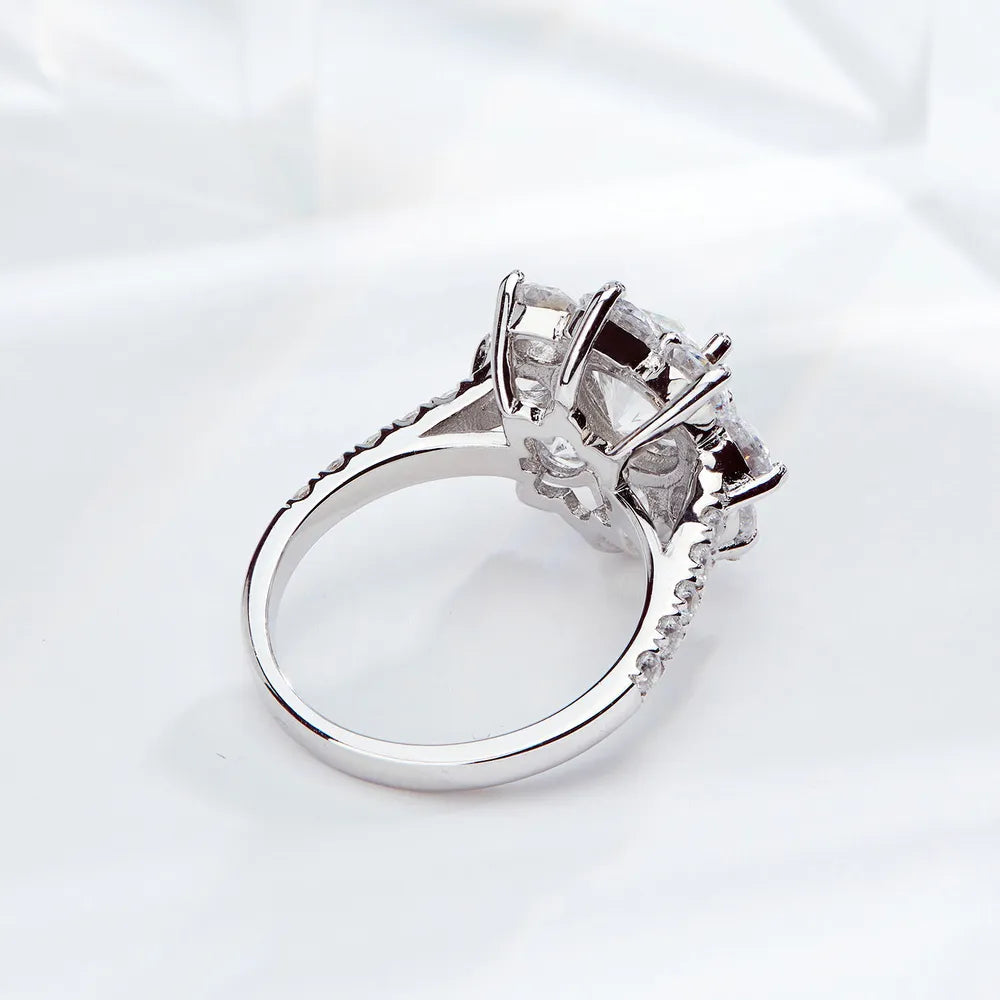 Luxus Iced Out Moissanite "Twist" Whitegold 925S Silver Ringe