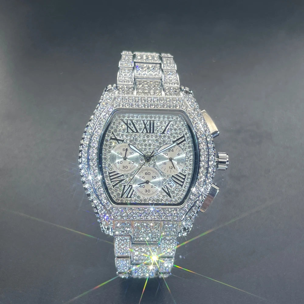 Luxus Designer Iced Out "Fiero" Uhr + Box + Armbandkürzer - ICERAIN JEWELRY