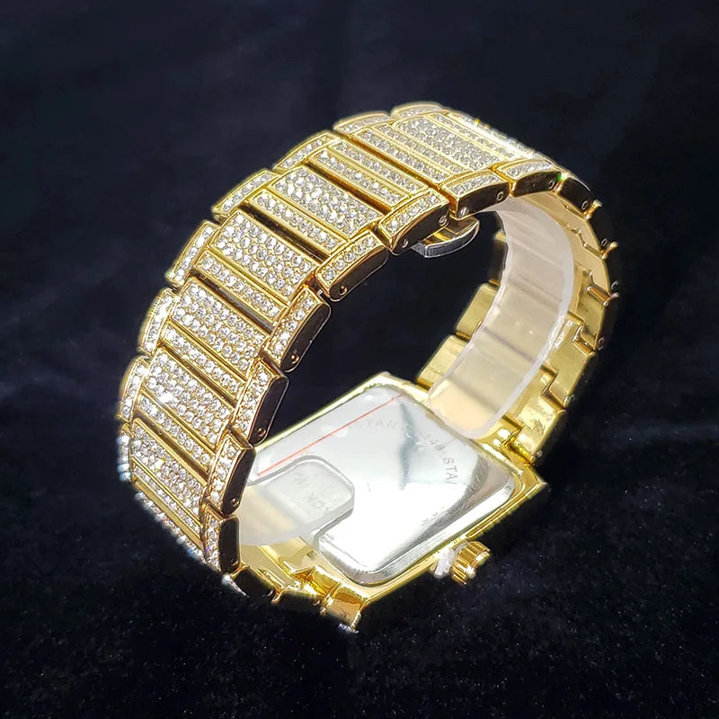 Luxus Designer Iced Out "Squadromer" Uhr + Box +. Armbandkürzer - ICERAIN JEWELRY