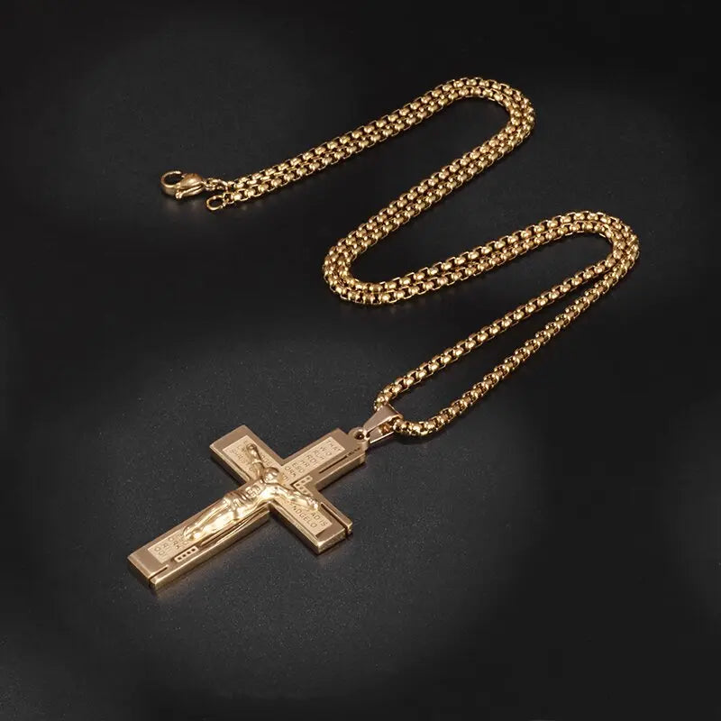 Luxus Edelstahl "Jesus Cross" Kette