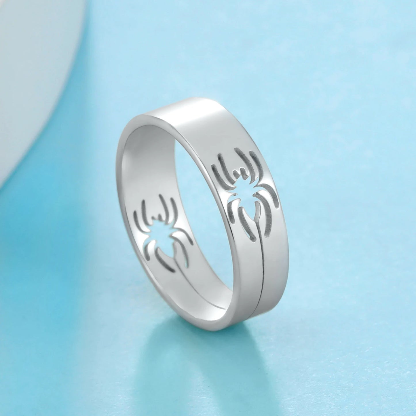 Luxus Edelstahl "Silver Spider" Ringe