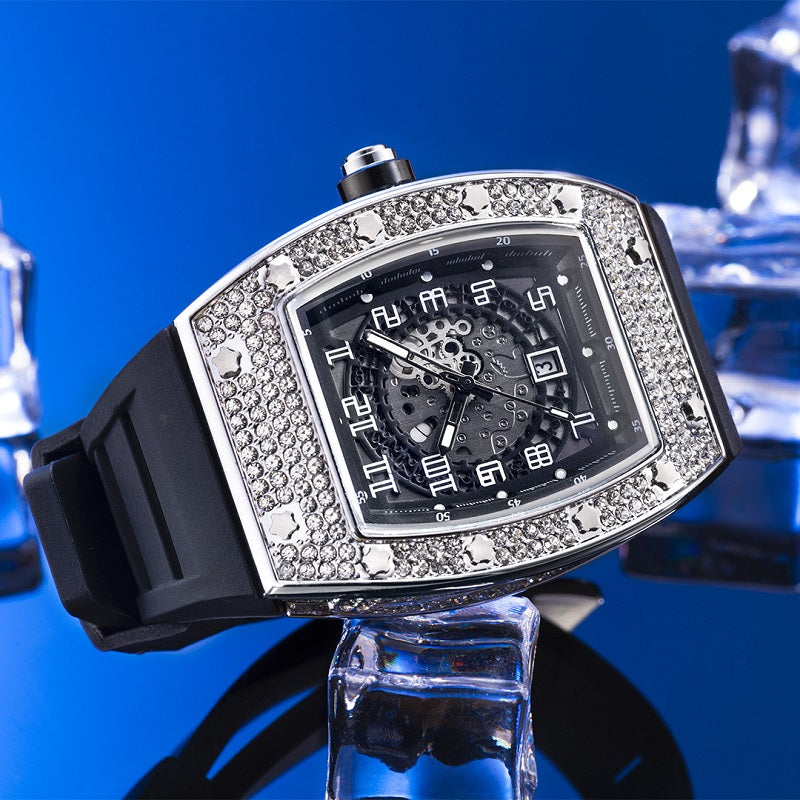 Luxus Designer Iced Out "Scarapone" Uhr + Box + Armbandkürzer