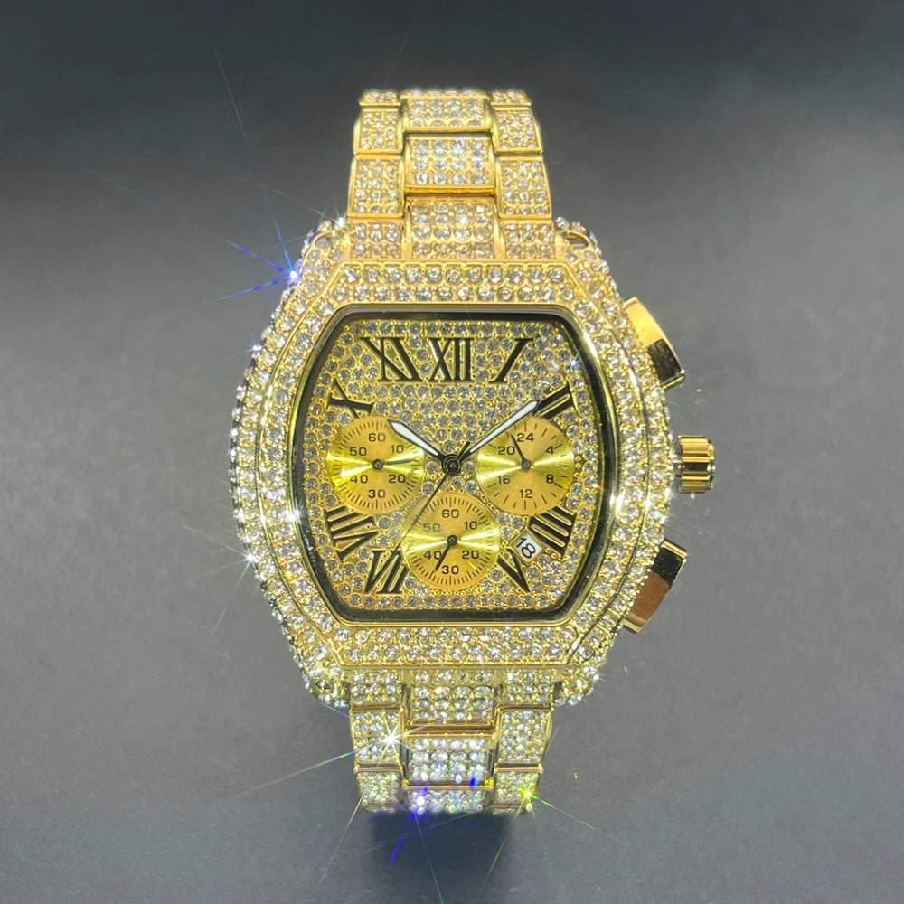 Luxus Designer Iced Out "Fiero" Uhr + Box + Armbandkürzer - ICERAIN JEWELRY