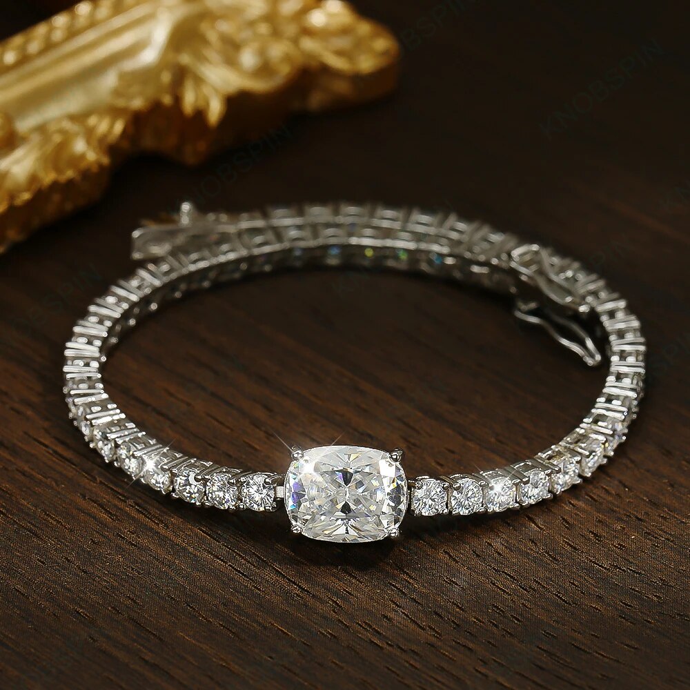 Luxus Iced Out Moissanite "Matrimonio Tennis" Whitegold 925S Silver Armbänder