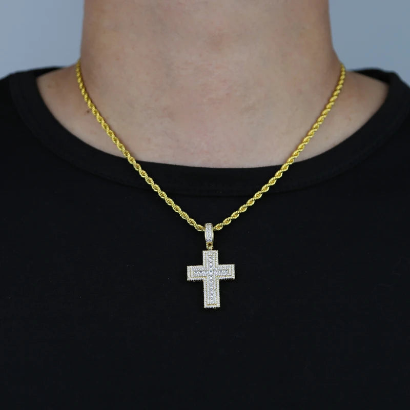 Luxus Iced Out "Cross V6" Kette