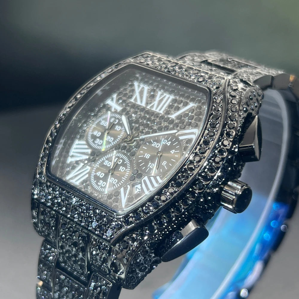 Luxus Designer Iced Out "Fiero" Uhr + Box + Armbandkürzer - ICERAIN JEWELRY