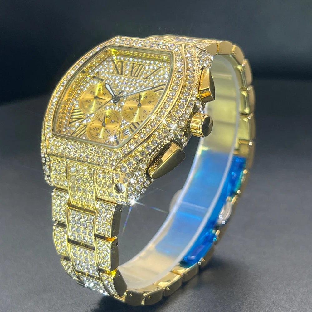 Luxus Designer Iced Out "Fiero" Uhr + Box + Armbandkürzer - ICERAIN JEWELRY