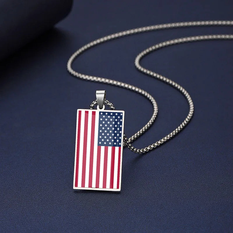EDELSTAHL "USA FLAG" LÄNDERKETTE - ICERAIN JEWELRY