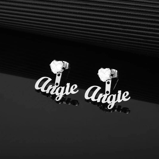 PERSONALISIERTE EDELSTAHL "HEARTNAME" OHRRINGE - ICERAIN JEWELRY