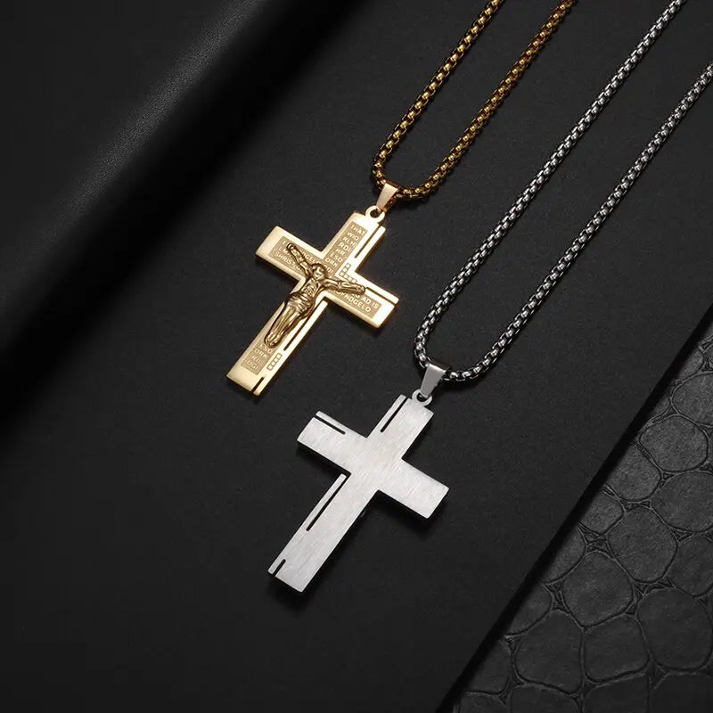 Luxus Edelstahl "Jesus Cross" Kette