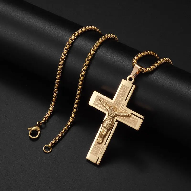 Luxus Edelstahl "Jesus Cross" Kette