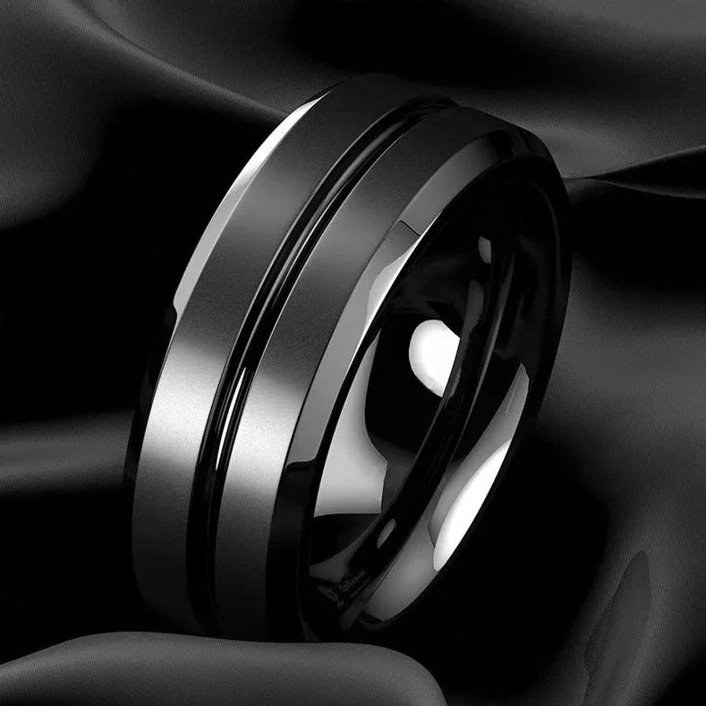 Luxus Edelstahl 8mm "Blackhole" Ringe