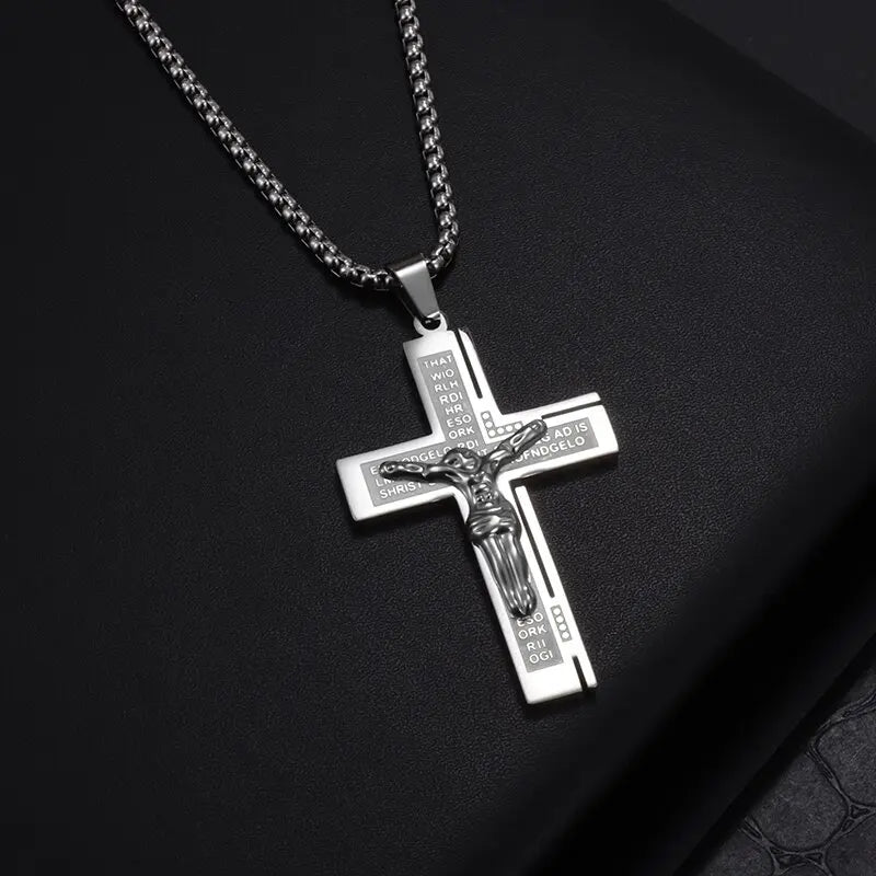 Luxus Edelstahl "Jesus Cross" Kette