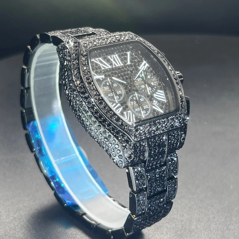 Luxus Designer Iced Out "Fiero" Uhr + Box + Armbandkürzer - ICERAIN JEWELRY